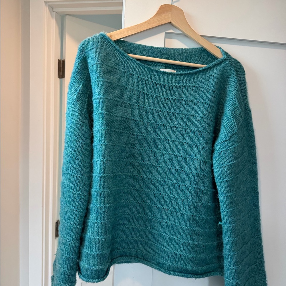 Rhythm Teal Women's Crew Neck Sweater